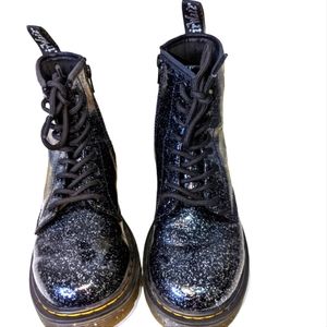 Dr.Marten Air Wait Black Glitter Combat Boots...(Girl) Size 4